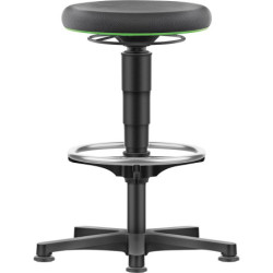 Tabouret pivotant Supertect hauteur d'assise 530 - 750 mm avec patins et repose-pieds