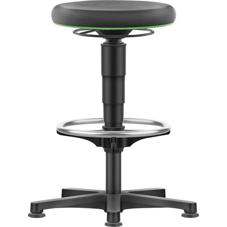 Tabouret pivotant Supertect hauteur d'assise 530 - 750 mm avec patins et repose-pieds