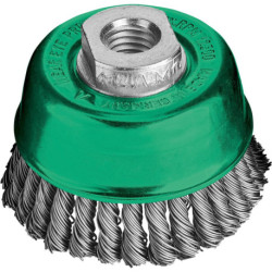 Brosse boisseau acier inox torsadé 65x0.5mm garniture 30x6mm fil torsadé Lessmann