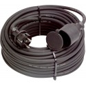 Rallonge en caoutchouc Câble H05RR-F 3G1,5 Noir IP44 Convient pour l'extérieur,- as - Schwabe