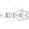 Mandrin à pinces DIN69893A HSK-A63 ER25x75 HAIMER