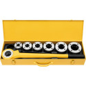 Filière manuelle dans un coffret en tôle d'acier Rems eva Set R 1/2 -3/4 -1- 1 1/4-1 1/2-2