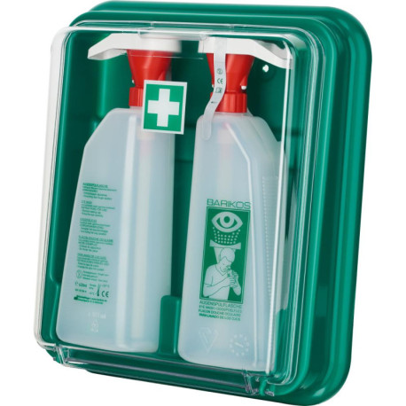 Bouteille de rinçage oculaire Set2. Récipient mural. 2 bouteilles : 620ml
