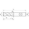 Fraise en bout longue DIN6527VHM FIRE type RF100 3.50mmGÜHRING