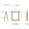 Chevalet pliable en bois 75x75cm. pliable. Universel