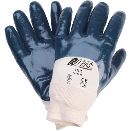 Gant en nitrile.bleu. Ceinture.partiellement enduite. Taille 11
