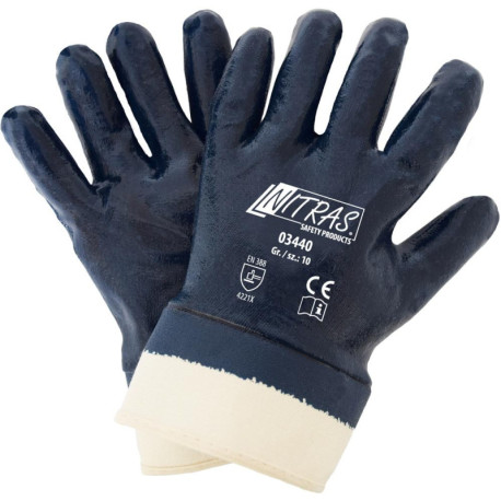 Gant en nitrile.bleu. Manchette.entièrement revêtue. Taille 10