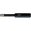 Mèche diamantée 6 mm. hexagonale avec cire de refroidissement FORTIS