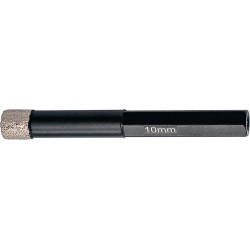 Mèche diamantée 10 mm. hexagonale avec cire de refroidissement FORTIS