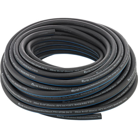 Tuyau industriel et polyvalent PRO. EPDM. noir/bleu. 19x4.5mm. 40m FORTIS (Par 40)