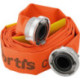Tuyau plat de construction/industriel. orange. C/52mm avec 2 clapets anti-fuite. STORZ Raccord. 20m FORTIS