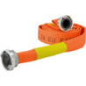 Tuyau plat de construction/industriel. orange. C/52mm avec 2 clapets anti-fuite. STORZ Raccord. 20m FORTIS