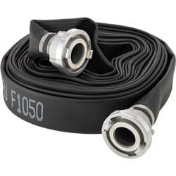 Tuyau plat polyvalent caoutchouté. noir. C/52mm. STORZ Raccords 15m FORTIS