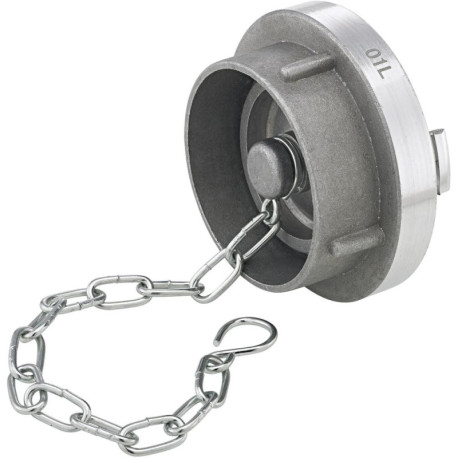 Raccord aveugle Storz aluminium. 52-C avec chaîne. 52-C. PN 10 FORTIS