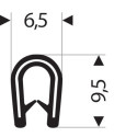 Protection d'arêtes flexible ronde. noir. 6.5x9.5 mm. Zone de serrage 1.0-2.0mm. 50m FORTIS (Par 50)