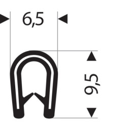 Protection d'arêtes flexible ronde. blanc-gris. 6.5x9.5 mm. Zone de serrage 1.0-2.0mm. 50m FORTIS (Par 50)