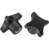 Poignée en croix DIN6335 Duroplast. Forme K. 63mm. M 12. contenu : 2 pièces FORTIS
