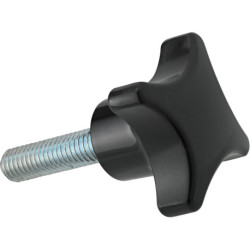 Poignée en croix DIN6335A Duroplast. Forme L. 40mm. M 8x30. Contenu : 5 pièces FORTIS