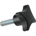 Poignée en croix DIN6335A Duroplast. Forme L. 40mm. M 8x30. Contenu : 5 pièces FORTIS