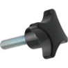 Poignée en croix DIN6335A Duroplast. Forme L. 50mm. M 10x40. Contenu : 3 pièces FORTIS