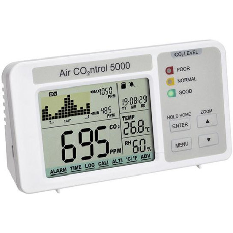 Appareil de table pour la qualité de l'air ambiant au CO2 avec enregistreur de données