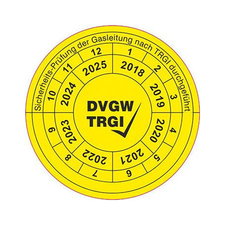 Autocollant de contrôle Conduite de gaz selon TRGI neutre