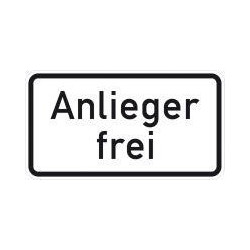 Panneau ZZ.1020-30. 231x420mm riverains libres Label de qualité RAL film RA1