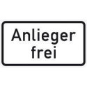 Panneau ZZ.1020-30. 231x420mm riverains libres Label de qualité RAL film RA1