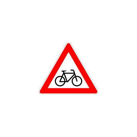 Panneau VKZ.138-10 Triangle 900mm Croisement cycliste (droite) Label RAL film RA1