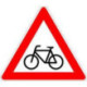 Panneau VKZ.138-20 Triangle 900mm Cyclistes se croisant(gauche) Label RAL film RA1