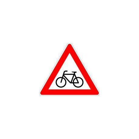Panneau VKZ.138-20 Triangle 900mm Cyclistes se croisant(gauche) Label RAL film RA1