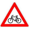 Panneau VKZ.138-20 Triangle 900mm Cyclistes se croisant(gauche) Label RAL film RA1