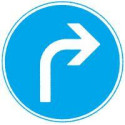 Panneau VKZ.209 Rond 600mm sens de marche à  droite Label de qualité RAL film RA1