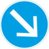 Panneau VKZ.222 Ronde 600mm sens de circulation à  droite Label de qualité RAL film RA1