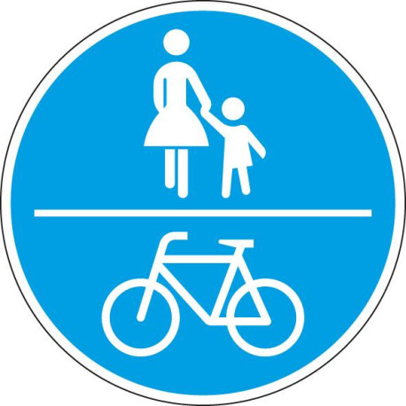 Panneau VKZ.240 Ronde 600mm voie commune pour piétons et cyclistes Label de qualité RAL feuille RA1