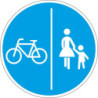 Panneau VKZ.241-30 Ronde 600mm piste cyclable et piétonne séparée Label de qualité RAL feuille RA1