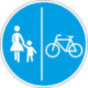 Panneau VKZ.241-31 Rond 600mm Piste cyclable et piétonne séparée Label RAL Feuille RA1