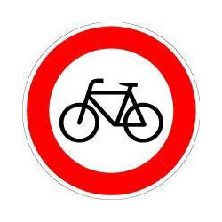 Panneau VKZ.254 Ronde 600mm Interdiction aux cyclistes Label de qualité RAL feuille RA1