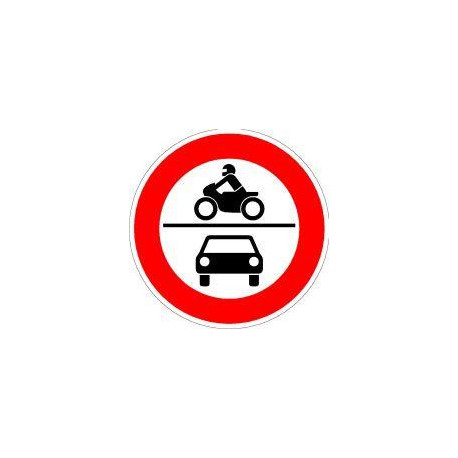 Panneau VKZ.260 Rond 600mm Interdit aux véhicules motorisés et aux véhicules à  moteur Label de qualité RAL film RA1