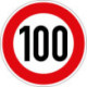 Panneau VKZ.274-100 Rond 600mm 100 km/h Label de qualité RAL film RA1
