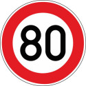 Panneau VKZ.274-80 Rond 600mm 80 km/h Label de qualité RAL film RA1