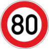 Panneau VKZ.274-80 Rond 600mm 80 km/h Label de qualité RAL film RA1