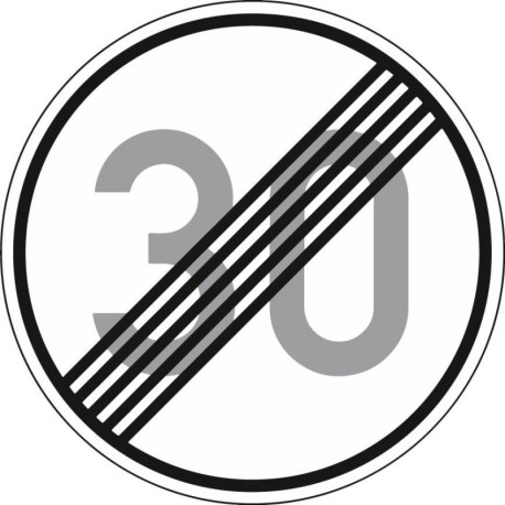Panneau VKZ.278-30 Rond 600mm fin 30 km/h Label de qualité RAL film RA1