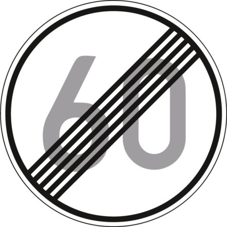 Panneau VKZ.278-60 Rond 600mm fin 60 km/h Label de qualité RAL film RA1