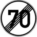 Panneau VKZ.278-70 Ronde 600mm fin 70 km/h Label de qualité RAL film RA1