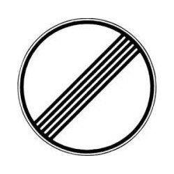 Panneau VKZ.282 Ronde 600mm fin de toutes les interdictions Label de qualité RAL film RA1