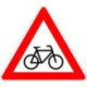 Panneau VKZ.138-10 Triangle 900mm Croisement cycliste (droite) Label RAL film RA2