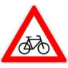 Panneau VKZ.138-10 Triangle 900mm Croisement cycliste (droite) Label RAL film RA2