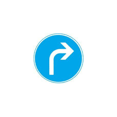 Panneau VKZ.209 Rond 600mm sens de marche à  droite Label de qualité RAL film RA2