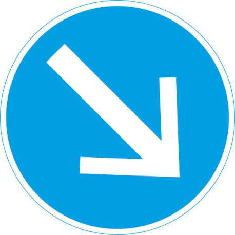Panneau VKZ.222 Rond 600mm sens de la marche à  droite Label de qualité RAL film RA2